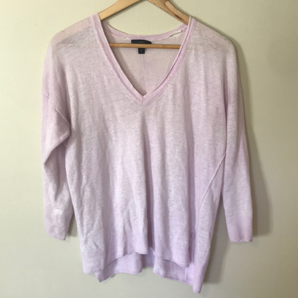 J CREW purple 3/4 sleeve lightweight sweater